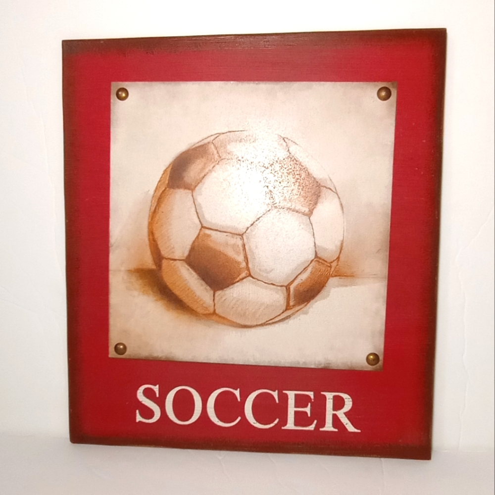 Soccer Handmade Paint Wood Wall Canvas